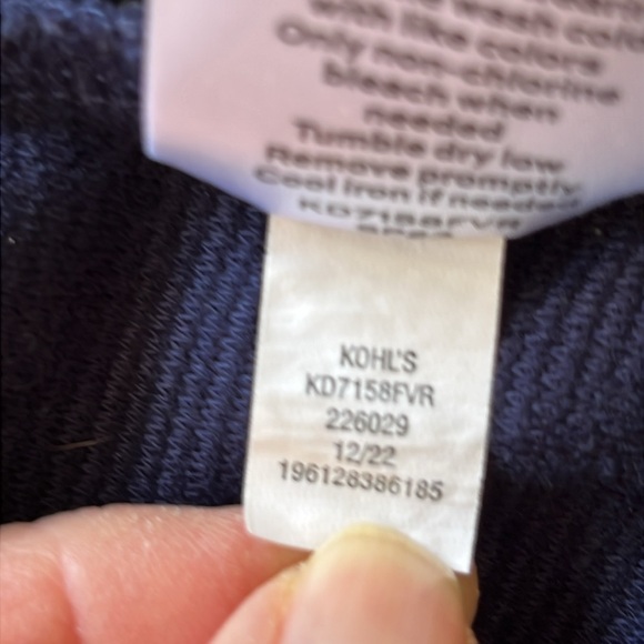 DraperJames RSVP Knit Fit & Flare Dress Short Sleeve Sz L Pleated Navy Pockets - Picture 11 of 11